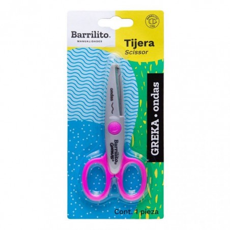 TIJERA COST. ACERO INOX. BARRILITO GREKA-3 ONDAS CHICA 60218