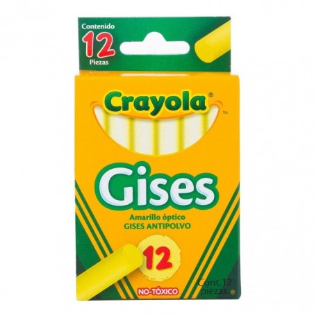 GIS COMPRIMIDO C/12 CRAYOLA AMARILLO OPTICO CAJA 49510