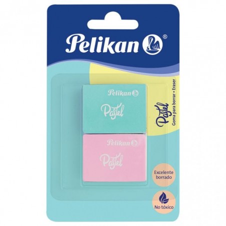 BORRADOR PELIKAN ERASER PASTEL C/2 47095