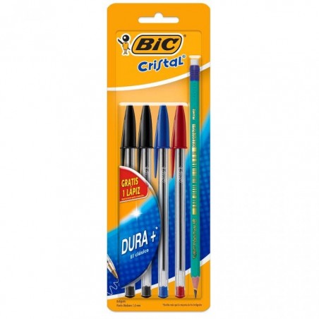BOLIGRAFO P/MED. 1.0MM BIC 963517 DURA+ C/4 SURT. 80518