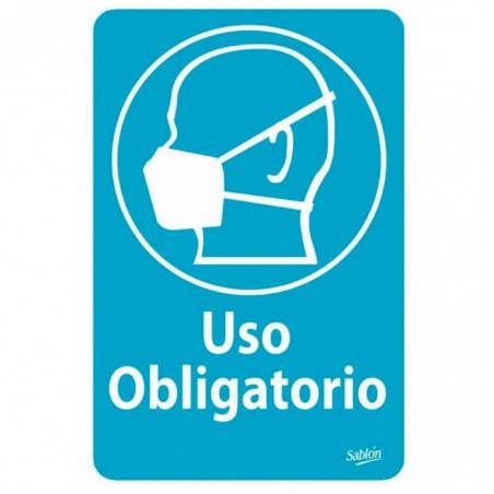 SEÑAL TAPABOCAS OBLIGATORIO 22.8X15.2CM AUTOADHERIBLE 96232