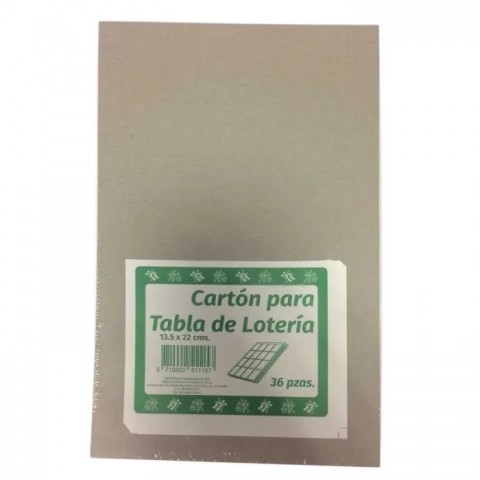 CARTON P/TABLA DE LOTERIA ROYAL 13.5X22CMS C/36 143501
