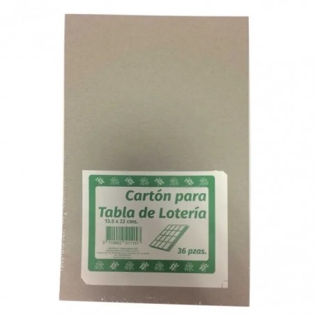 CARTON P/TABLA DE LOTERIA ROYAL 13.5X22CMS C/36 143501