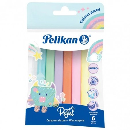 CRAYON C/6 PELIKAN JUMBO TRIANGULAR PASTEL 19771