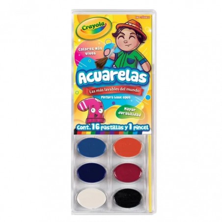 ACUARELA C/16 CRAYOLA 53-0516 LAVABLE ESTUCHE 47914