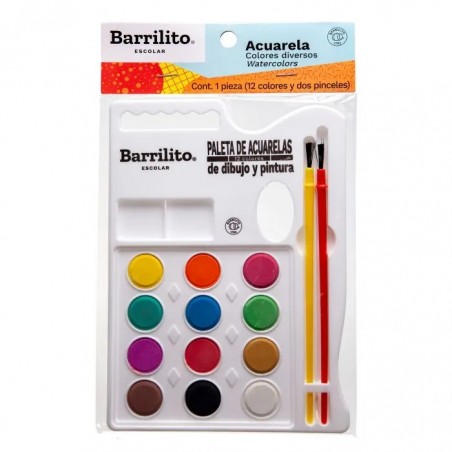 ACUARELA C/12 C/PINCEL BARRILITO ACP12 ESTUCHE 47924