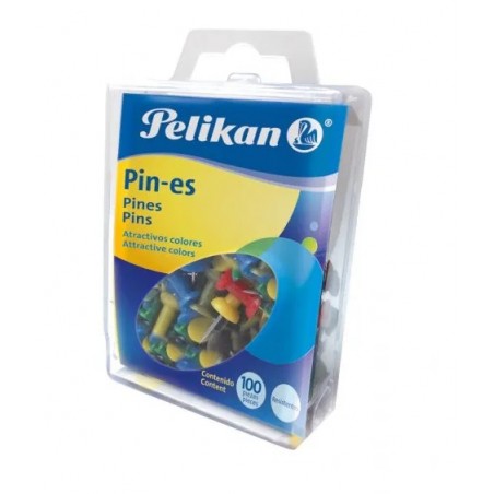 CHINCHETAS PELIKAN C/100 CABEZA DE PLASTICO CAJITA 047108