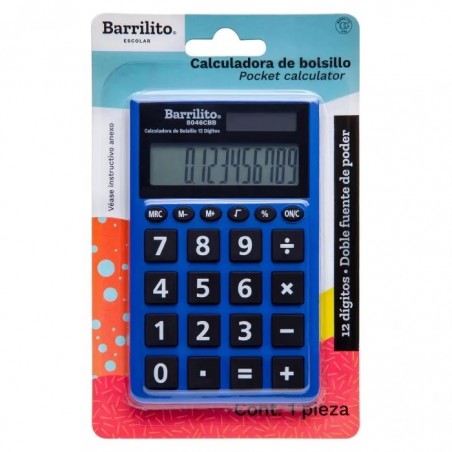 CALCULADORA DE BOLSILLO BARRILITO 8046CBB 12DIG 87290