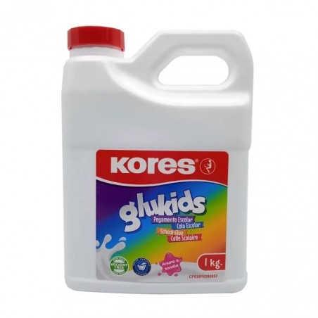 PEGAMENTO ESCOLAR BLANCO KORES 75610 GLUKIDS 1 KG. 89377