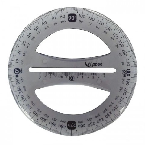 TRANSPORTADOR ACRILICO MAPED 1360 10CM 360 GRADOS 17915