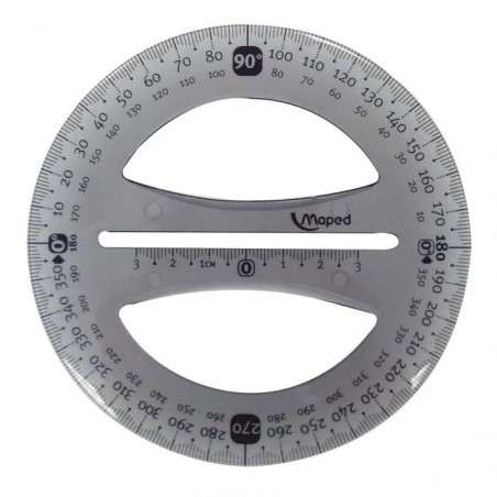 TRANSPORTADOR ACRILICO MAPED 1360 10CM 360 GRADOS 17915