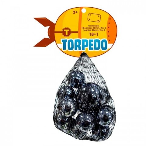 CANICA DE VIDRIO VACOR No. 0 TORPEDO RED C/18+1 NO.6 49230