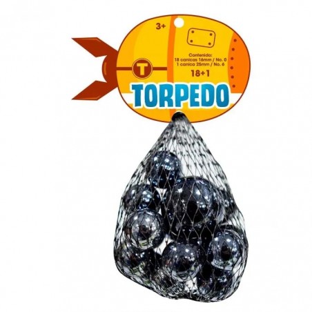 CANICA DE VIDRIO VACOR No. 0 TORPEDO RED C/18+1 NO.6 49230