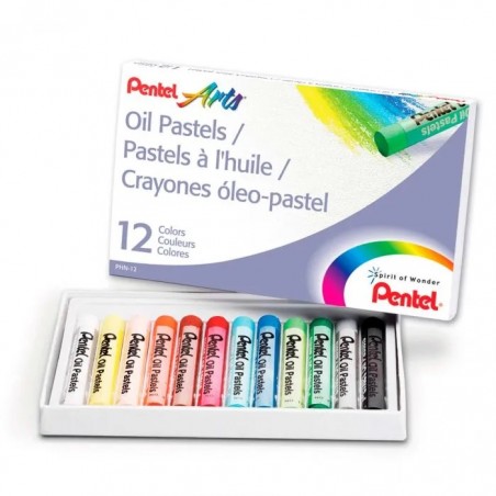 ESTUCHE C/12 GISES PASTEL PENTEL PHN-12 OIL PASTELES 114903