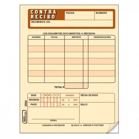 CONTRA RECIBO PRINTAFORM 2064 1/4 C/3 50241