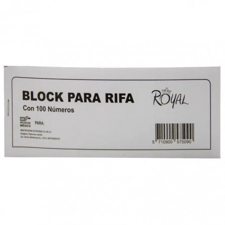 BLOCK BOLETOS RIFA C/100 BOLETOS 57509