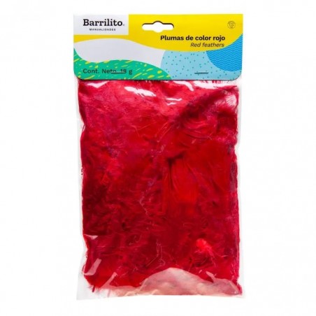 PLUMAS DE COLORES BARRILITO ROJAS 18GRS BOLSA 113460