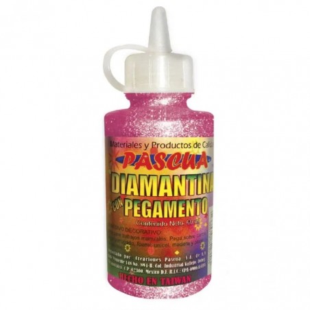 PEGAMENTO C/DIAMANTINA PASCUA FCO C/60ML. ROSA MEX 29780