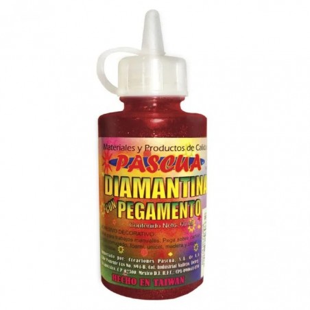 PEGAMENTO C/DIAMANTINA PASCUA FCO C/60ML. ROJO 29780