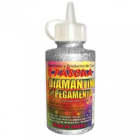 PEGAMENTO C/DIAMANTINA PASCUA FCO C/60 ML. PLATA 29780