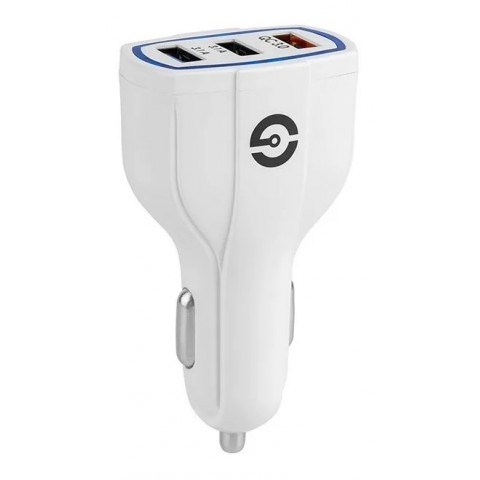 20W CARGADOR P/COCHE GETTTECH GCC-30FC-01 VOLSTOK 3 PUERTOS USB