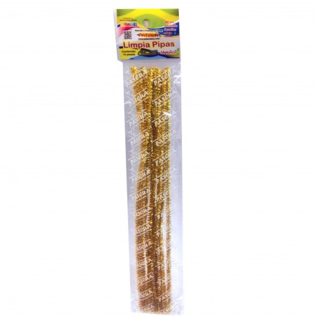 LIMPIAPIPAS PASCUA METALICO 1 COLOR C/10 ORO 121476
