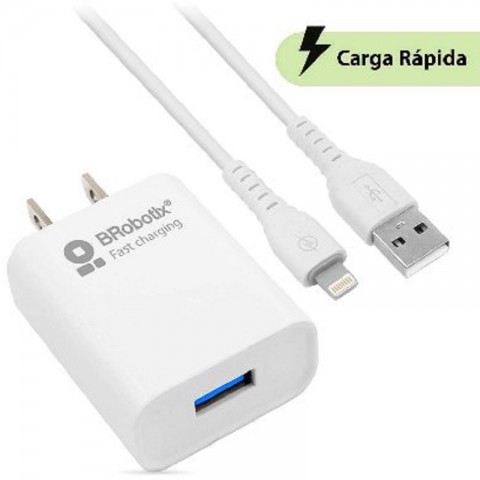 10.5W CARGADOR BROBOTIX COMBO CARGA RAPIDA USB 3.0 + CABLE LIGHTNI