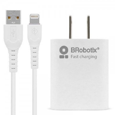 10.5W CARGADOR BROBOTIX COMBO CARGA RAPIDA USB 3.0 + CABLE LIGHTNI