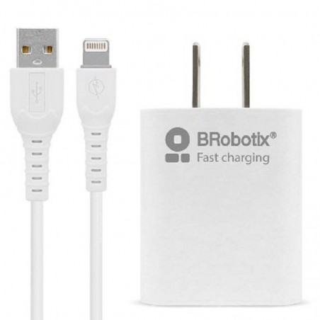 10.5W CARGADOR BROBOTIX COMBO CARGA RAPIDA USB 3.0 + CABLE LIGHTNI