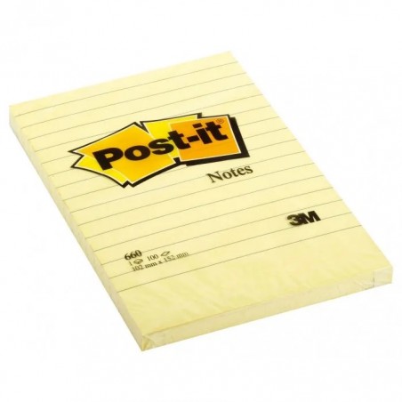 BLOCK 3M POST-IT 660 10.1X15.2 CMS(4X6) RAYADO 81705