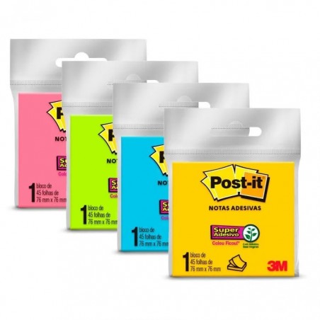 BLOCK POST- IT OPP SUPER STICKY 7.6X7.6 CM 45H 122216