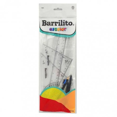 EQUIPO DE GEOMETRIA BARRILITO 7591 COMPAS BOLSA BOPP 13936