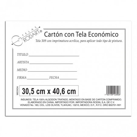 CARTON C/TELA ECONOMICO RODIN 30.5X40.6 CM 136223