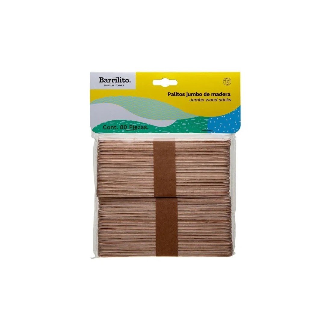BOLSA PALITOS MADERA 15X1.8CM PLANOS BARRIL W004 JUMBO C/80P 113419