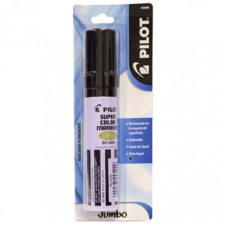 MARCADOR  PERM. P/CINCEL PILOT 43000 BL/1 NEGRO JUMBO 113154