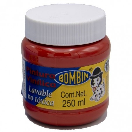 PINTURA VINILICA BOMBIN 250ML FRASCO ROJO 136001