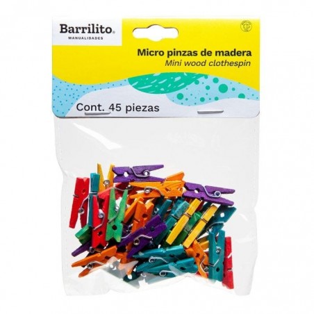 PINCITAS P/ROPA MINI W060C PAQ. C/45 PZ. COLORES 109551