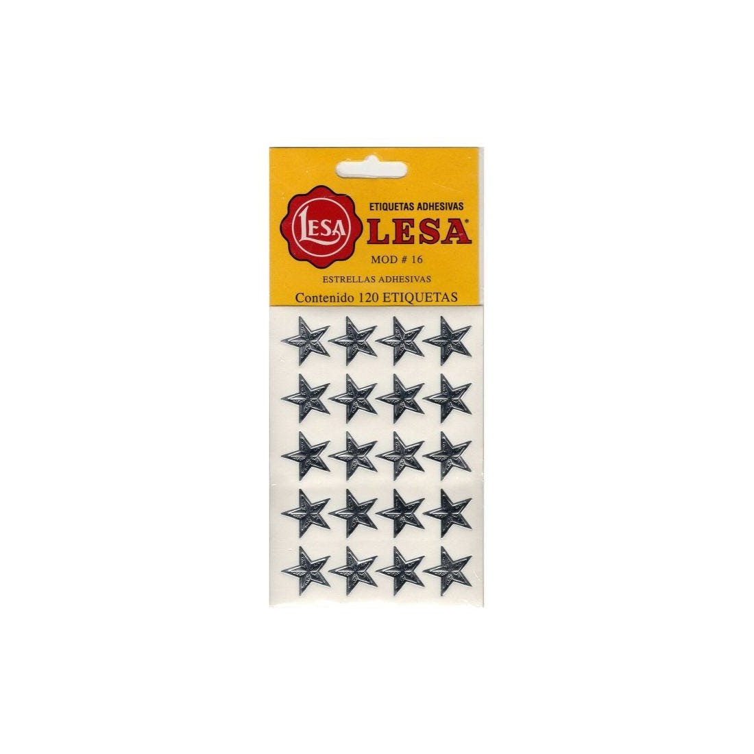 ETIQUETA ESTRELLA LESA No.16 COLORES BL/120 PLATA 57833