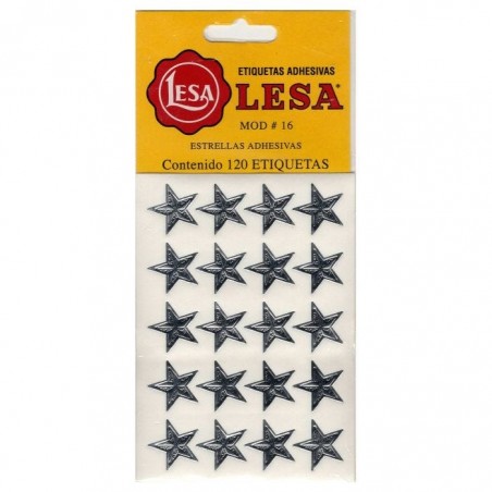 ETIQUETA ESTRELLA LESA No.16 COLORES BL/120 PLATA 57833