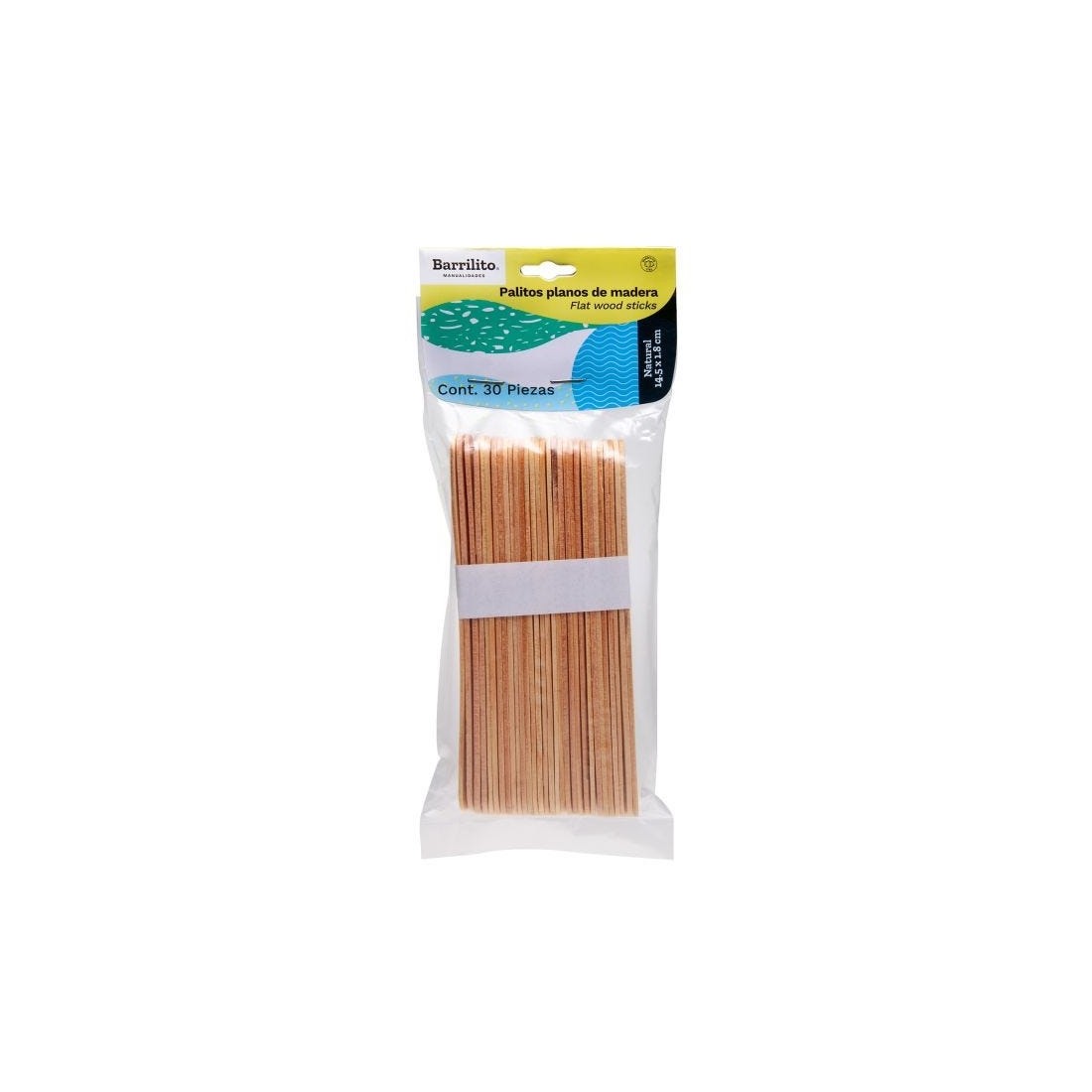 BOLSA PALITOS MADERA PLANOS 14X1.8CM BARRILITO PM1418 C/60P 113483