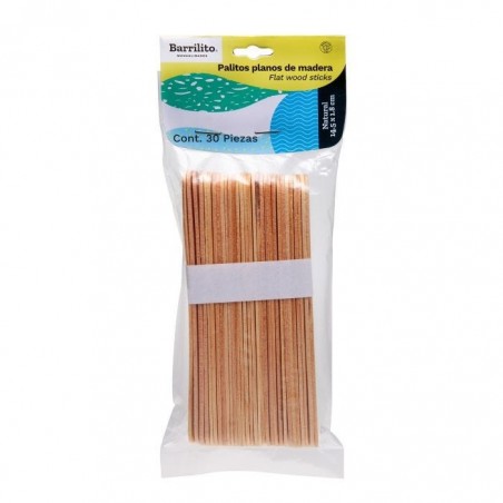 BOLSA PALITOS MADERA PLANOS 14X1.8CM BARRILITO PM1418 C/60P 113483