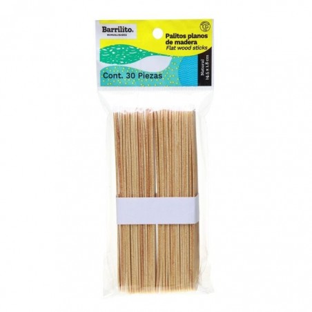 PALITOS MADERA PLANOS PM004 C/30 COLR NATURAL 138529