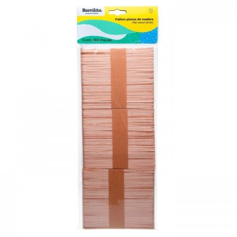 BOLSA DE PALITOS DE MADERA PLANOS W001 8MM X 11CM NATRUAL 109550