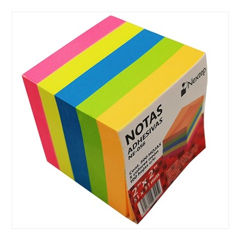 NOTAS ADHESIVAS NEXTEP 2X2 NEON 5 BLOQUES 500 HOJAS NE-056