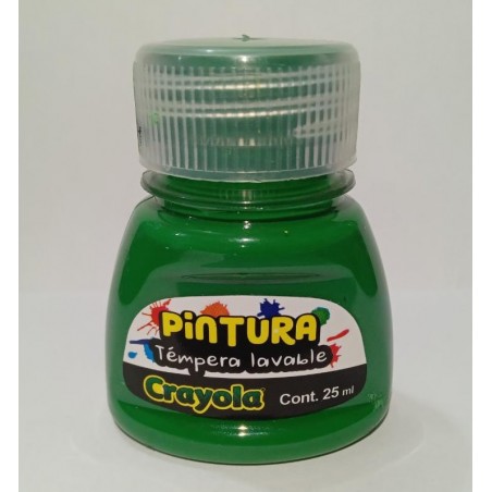 01 PINTURA TEMPERA CRAYOLA LAVABLE VERDE 25 ML. 88875