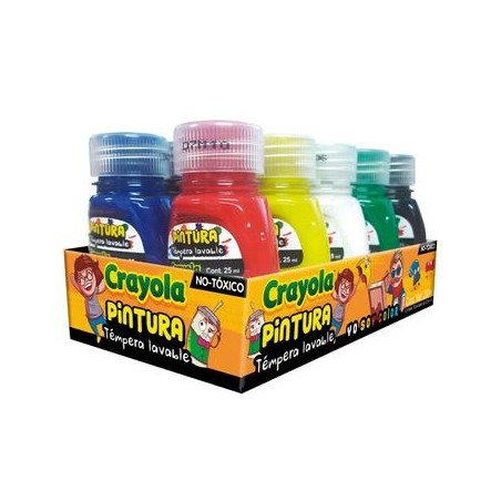 PINTURA TEMPERA CRAYOLA COLORES 25 ML. C/10 ESTUCHE 88878