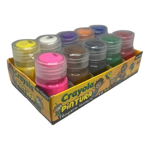 PINTURA TEMPERA CRAYOLA COLORES 25 ML. C/10 ESTUCHE 88878