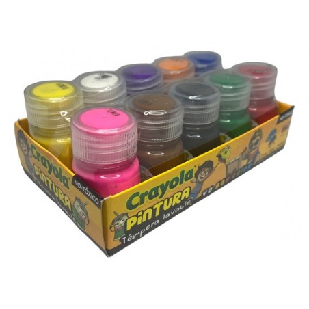 PINTURA TEMPERA CRAYOLA COLORES 25 ML. C/10 ESTUCHE 88878