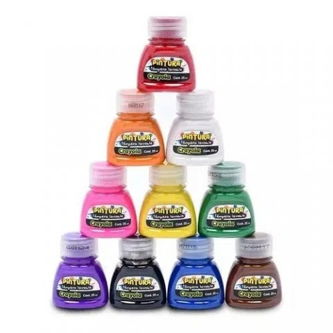 PINTURA TEMPERA CRAYOLA COLORES 25 ML. C/10 ESTUCHE 88878
