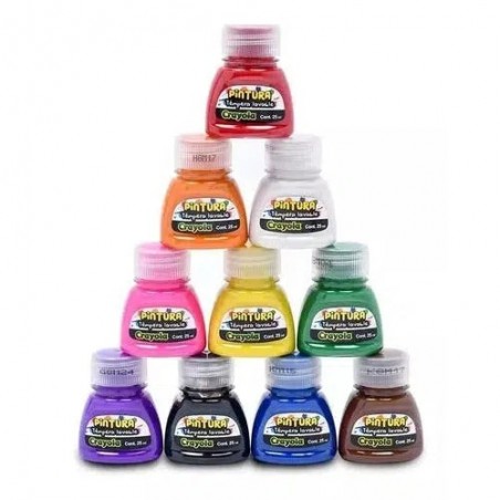 PINTURA TEMPERA CRAYOLA COLORES 25 ML. C/10 ESTUCHE 88878